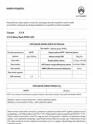 Citroen C5X cena 199900 przebieg: 2373, rok produkcji 2023 z Płoty małe 704